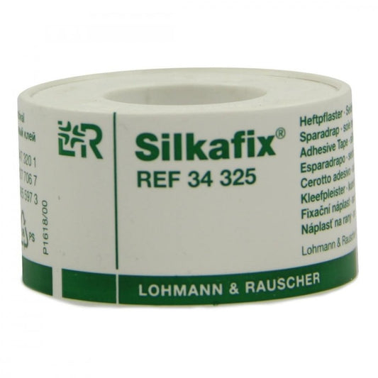 Das Produktfoto zeigt Silkafix Heftpfl.2,5 Cmx5 M Kunststoff Spule (1 stk) PZN 03277067