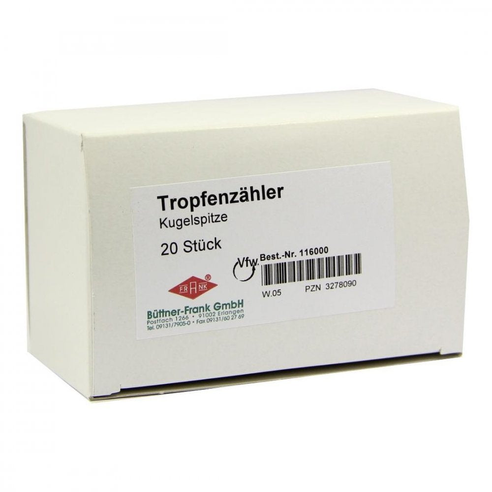 Das Produktfoto zeigt Tropfenzähler Kugelspitze (20 stk) PZN 03278090