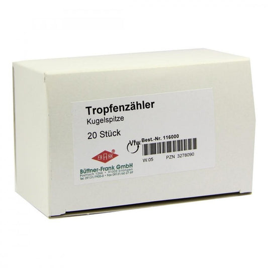 Das Produktfoto zeigt Tropfenzähler Kugelspitze (20 stk) PZN 03278090