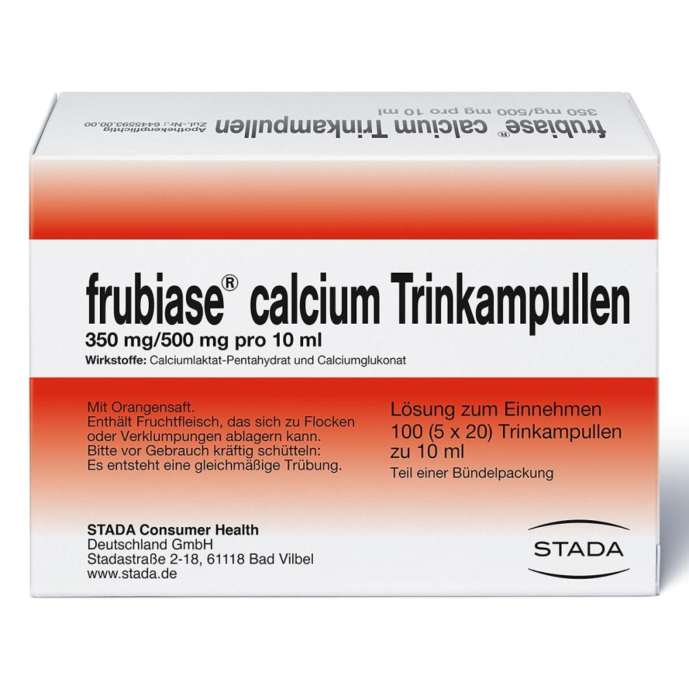 Das Produktfoto zeigt Frubiase Calcium T Trinkampullen (5X20 stk) PZN 03303818