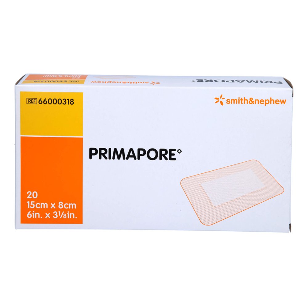 Das Produktfoto zeigt Primapore 8x15 Cm Wundverband Steril (20 stk) PZN 03305705
