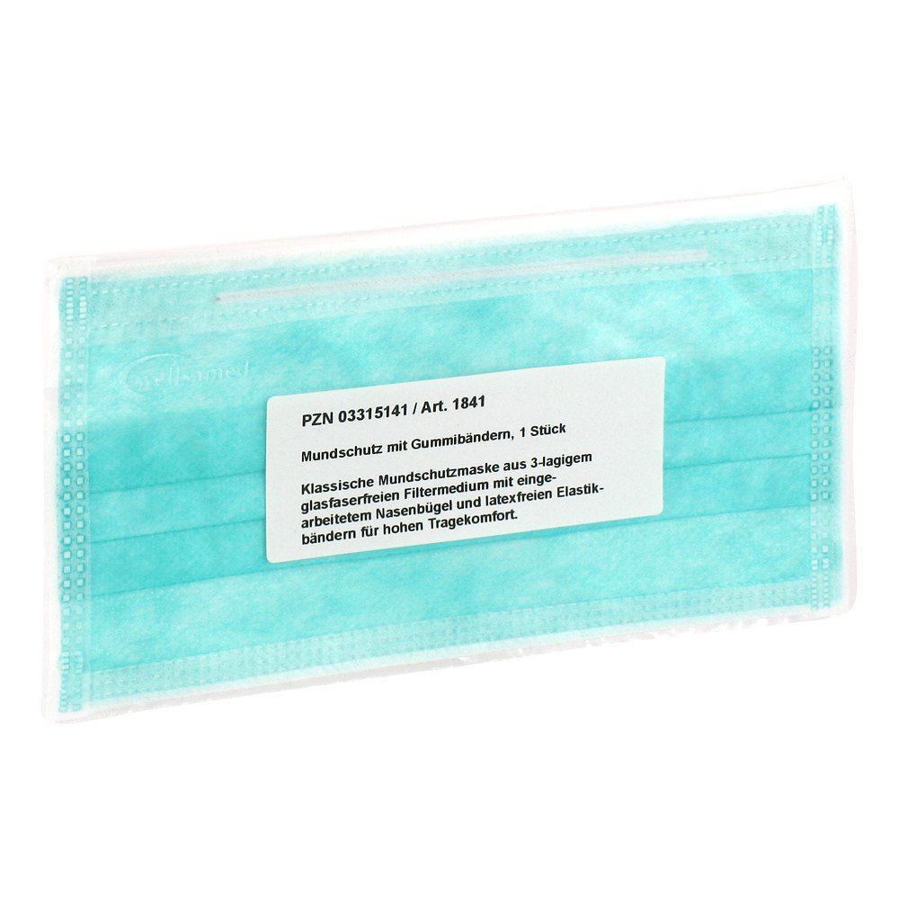 Das Produktfoto zeigt Mundschutz M.Gummiband (1 stk) PZN 03315141