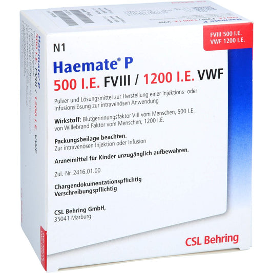Haemate P 500 I.E. Plv.U.Lm Z.H.E.Inj.-/Inf.-Lsg. (1 stk)