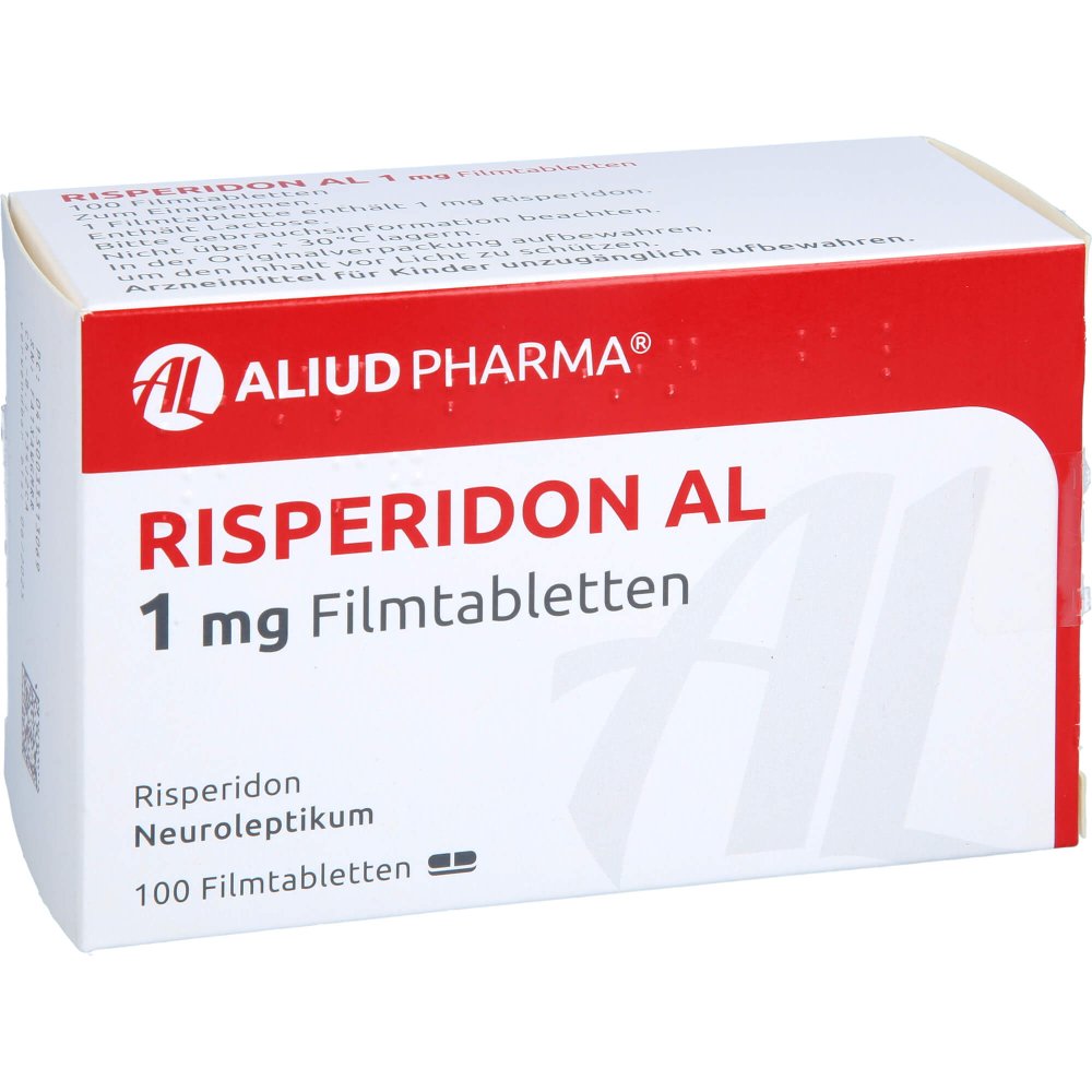 Das Produktfoto zeigt Risperidon Al 1 Mg Filmtabletten (100 stk) PZN 03331306