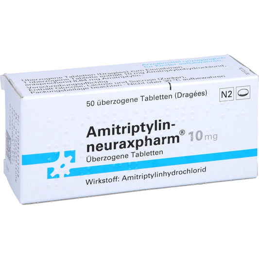 Das Produktfoto zeigt Amitriptylin-Neuraxpharm 10 Mg Überzogene Tab. (50 stk) PZN 03343137