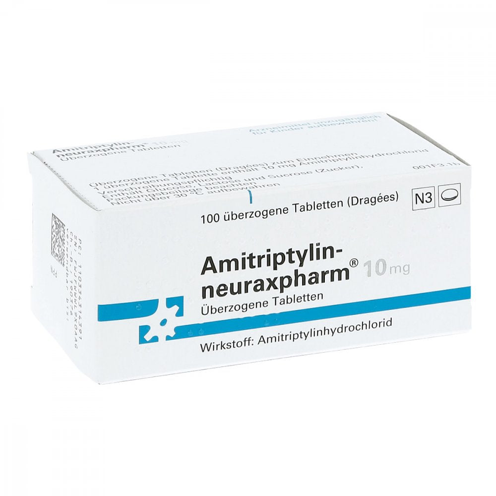 Das Produktfoto zeigt Amitriptylin-Neuraxpharm 10 Mg Überzogene Tab. (100 stk) PZN 03343143