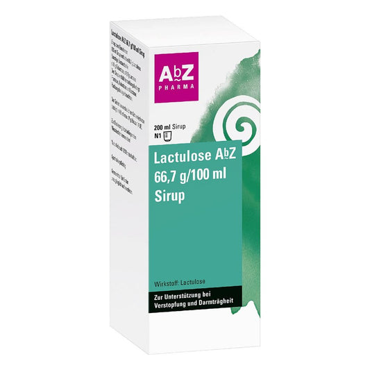 Das Produktfoto zeigt Lactulose Abz 66,7 G/100 Ml Sirup (200 ml) PZN 03351639