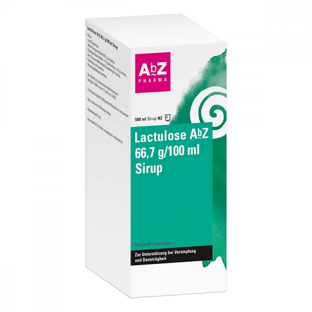 Das Produktfoto zeigt Lactulose Abz 66,7 G/100 Ml Sirup (500 ml) PZN 03351645