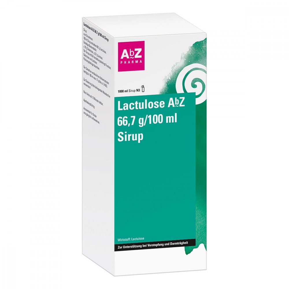 Das Produktfoto zeigt Lactulose Abz 66,7 G/100 Ml Sirup (1000 ml) PZN 03351651