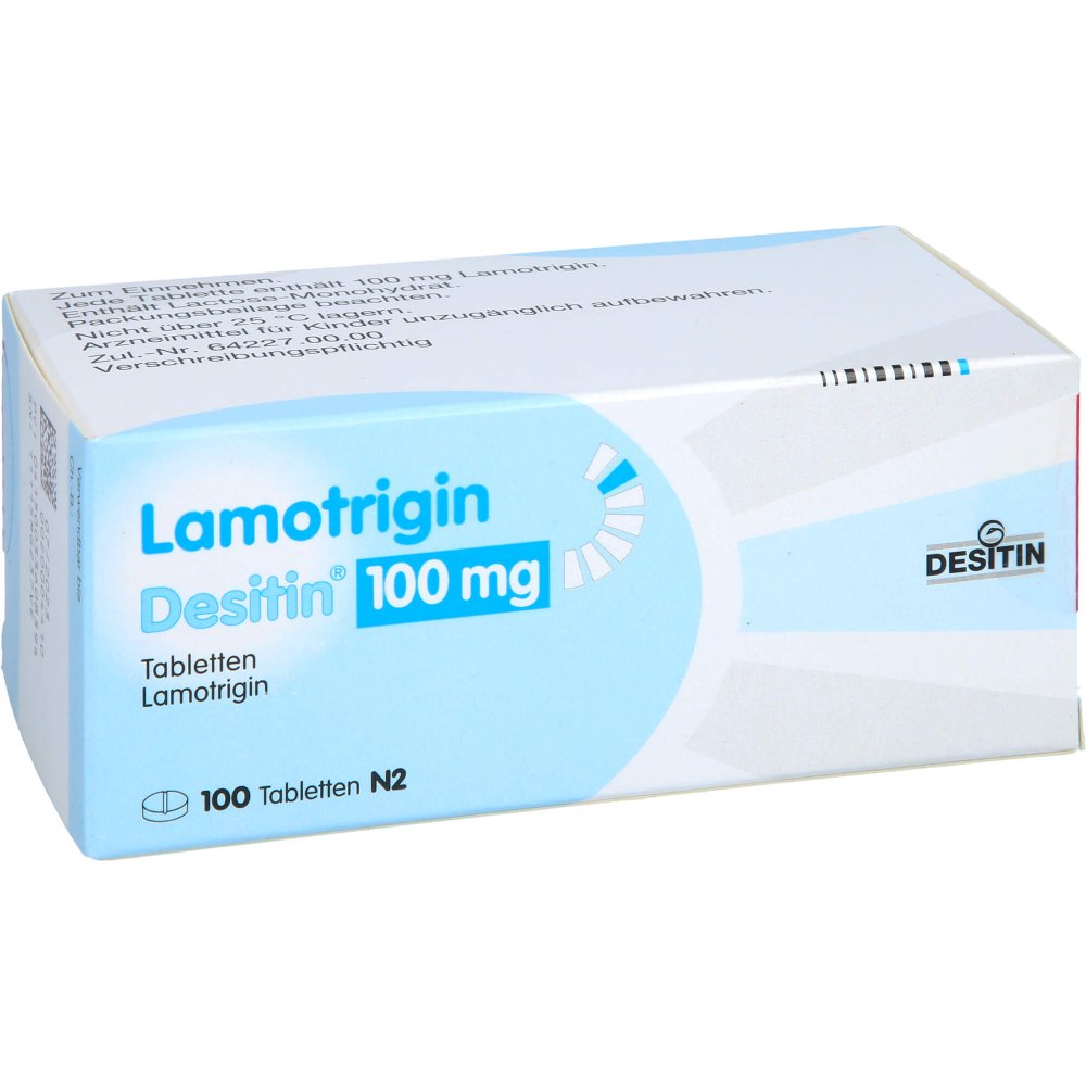 Das Produktfoto zeigt Lamotrigin Desitin 100 Mg Tabletten (100 stk) PZN 03360839