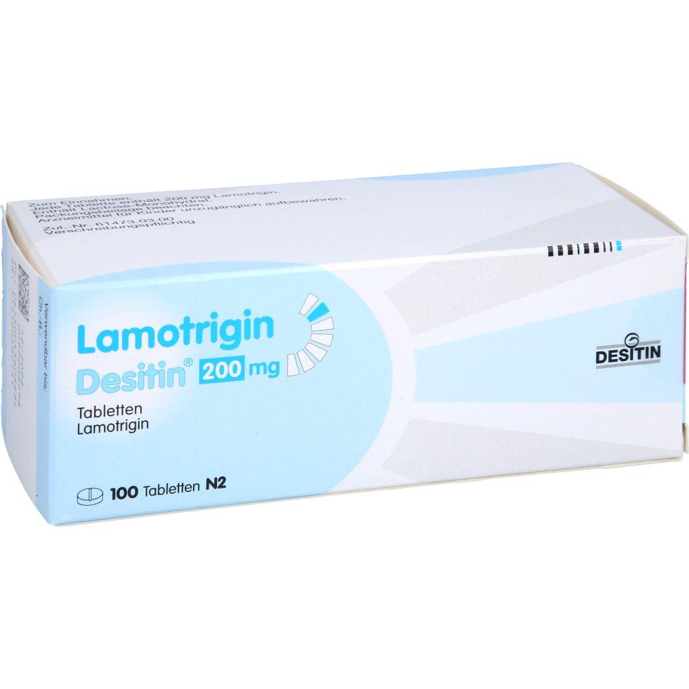 Das Produktfoto zeigt Lamotrigin Desitin 200 Mg Tabletten (100 stk) PZN 03360868