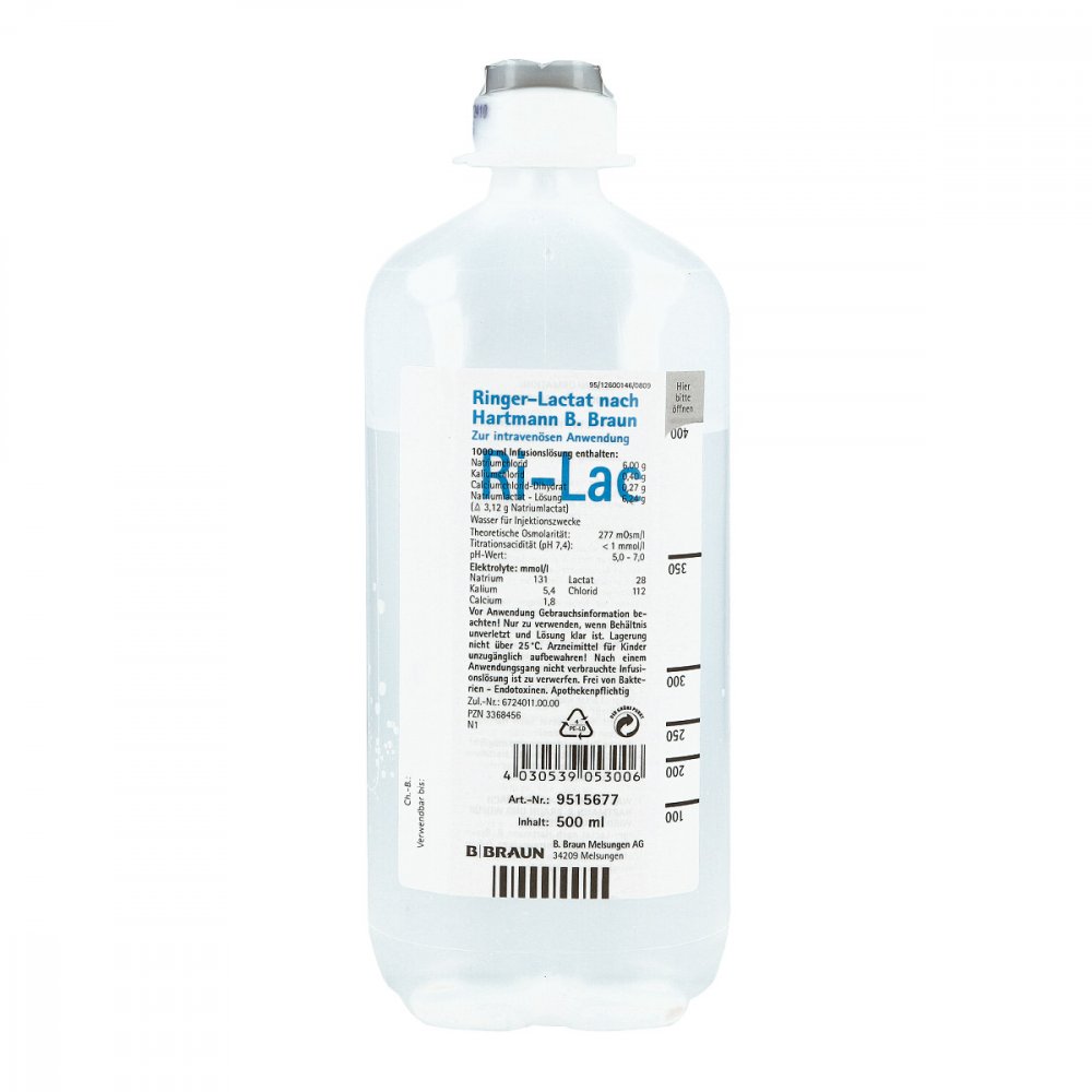 Ringer Lactat N.Hartm.B.Braun Ecofl.Plus Inf.-Lsg. (500 ml)
