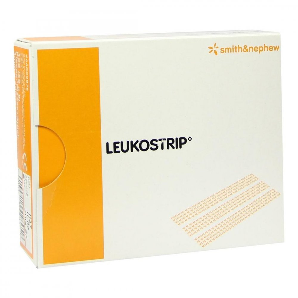 Das Produktfoto zeigt Leukostrip Wundnahtstreifen 4x38 Mm Box (50X8 stk) PZN 03374362