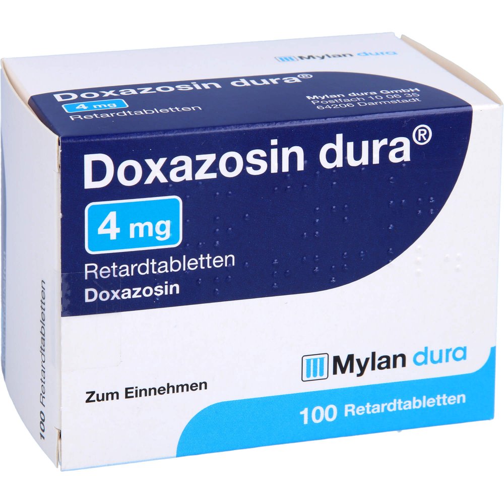 Das Produktfoto zeigt Doxazosin Dura 4 Mg Retardtabletten (100 stk) PZN 03381793
