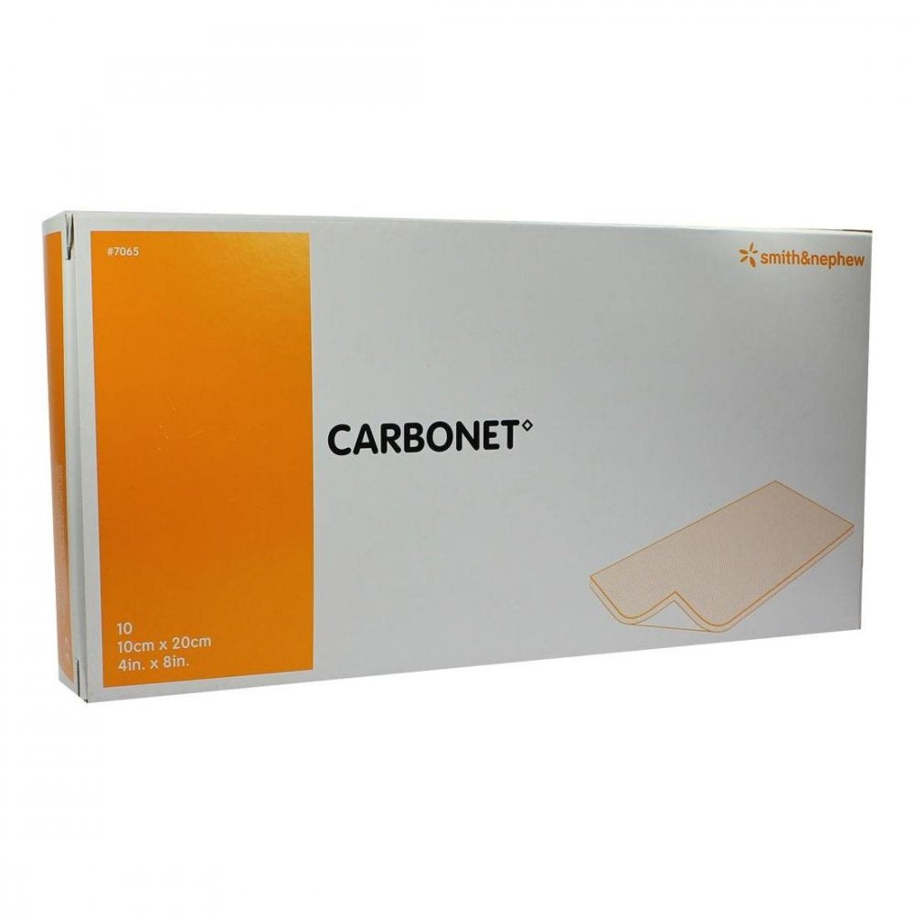 Das Produktfoto zeigt Carbonet 10x20 Cm Geruchsabs.Wundaufl.M.Aktivkoh. (10 stk) PZN 03390757