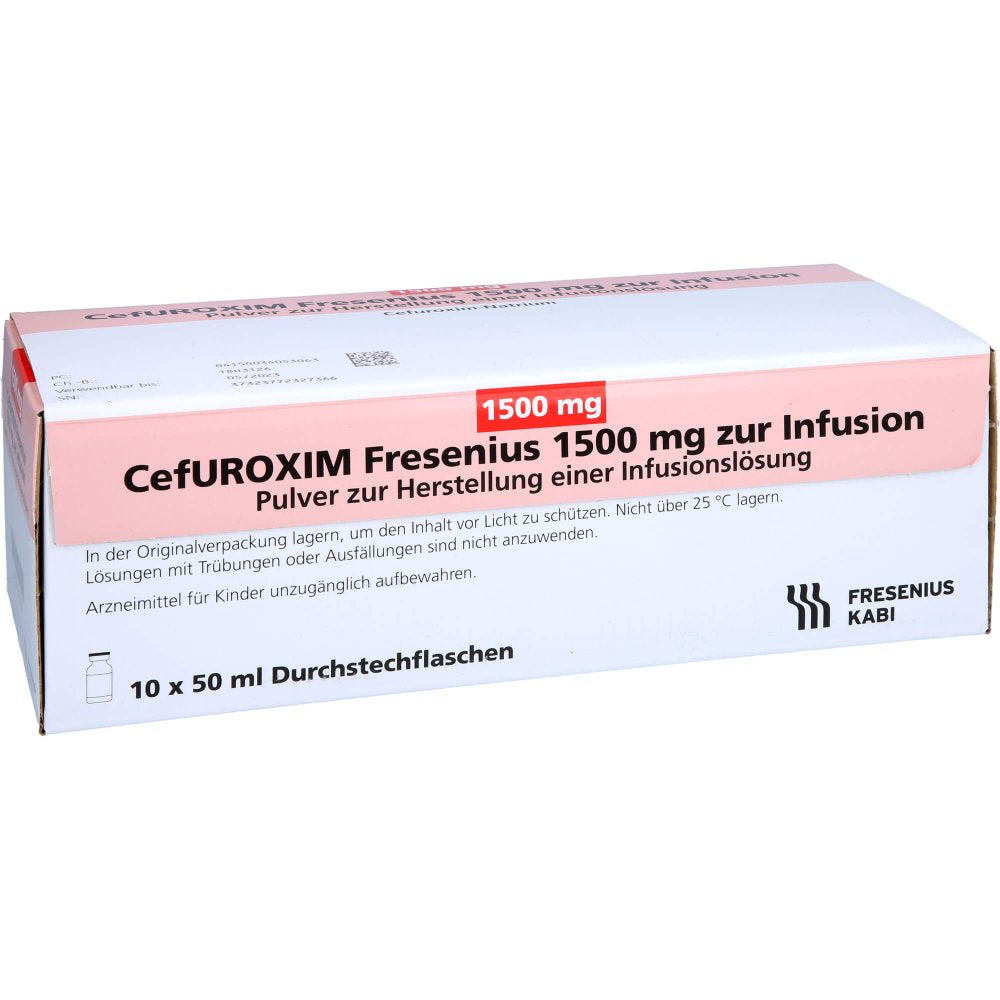 Das Produktfoto zeigt Cefuroxim Fresenius 1500 Mg Zur Infusion Pif (10X50 ml) PZN 03405306