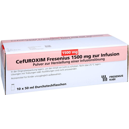 Das Produktfoto zeigt Cefuroxim Fresenius 1500 Mg Zur Infusion Pif (10X50 ml) PZN 03405306