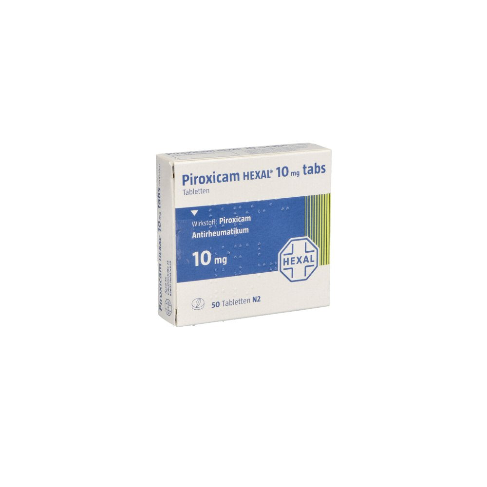 Das Produktfoto zeigt Piroxicam Hexal 10 Mg Tabs Tabletten (50 stk) PZN 03412051