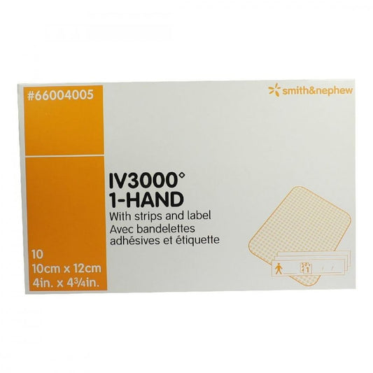 Das Produktfoto zeigt Opsite Iv 3000 10x12 Cm Transp.Kanülenfixier. (10 stk) PZN 03412329