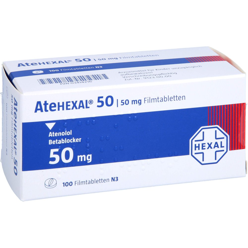 Das Produktfoto zeigt Atehexal 50 Filmtabletten (100 stk) PZN 03414216