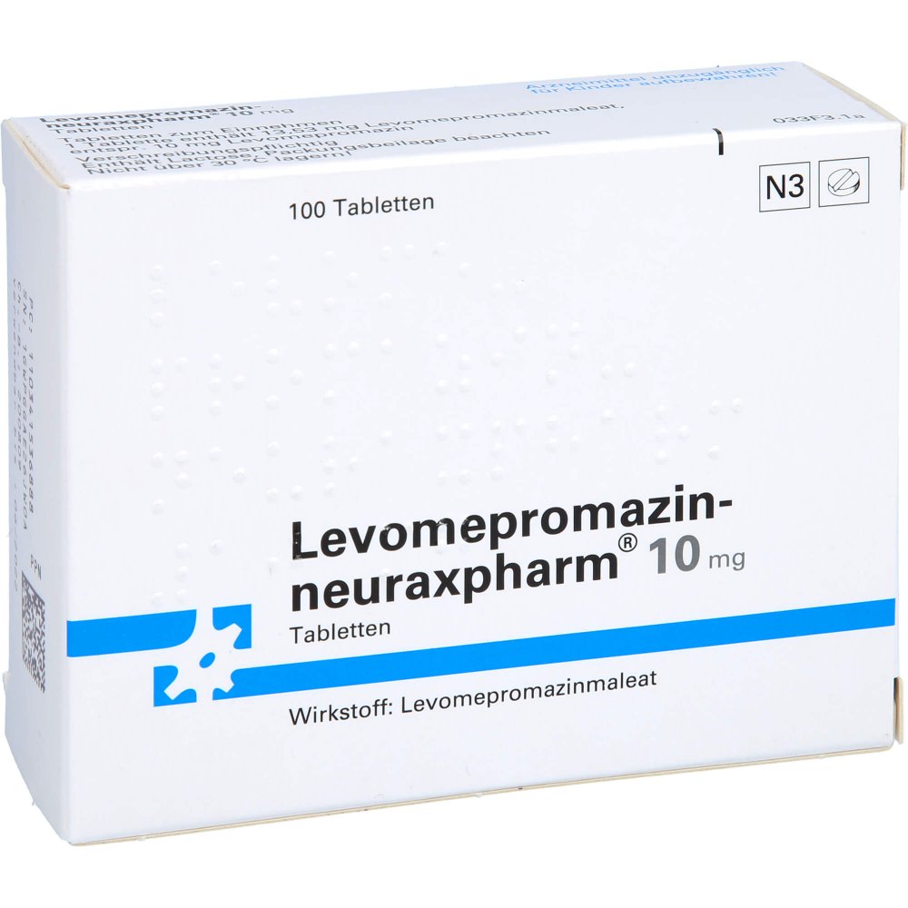 Das Produktfoto zeigt Levomepromazin-Neuraxpharm 10 Mg Tabletten (100 stk) PZN 03415368