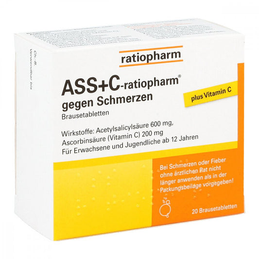 Ass + C-Ratiopharm Gegen Schmerzen Brausetabletten (20 stk)