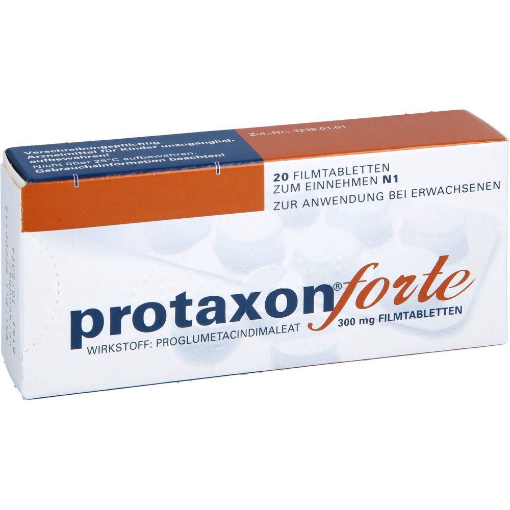 Das Produktfoto zeigt Protaxon Forte Filmtabletten (20 stk) PZN 03439535