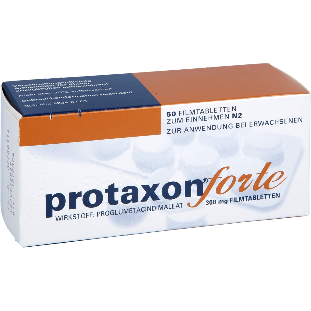 Das Produktfoto zeigt Protaxon Forte Filmtabletten (50 stk) PZN 03439541