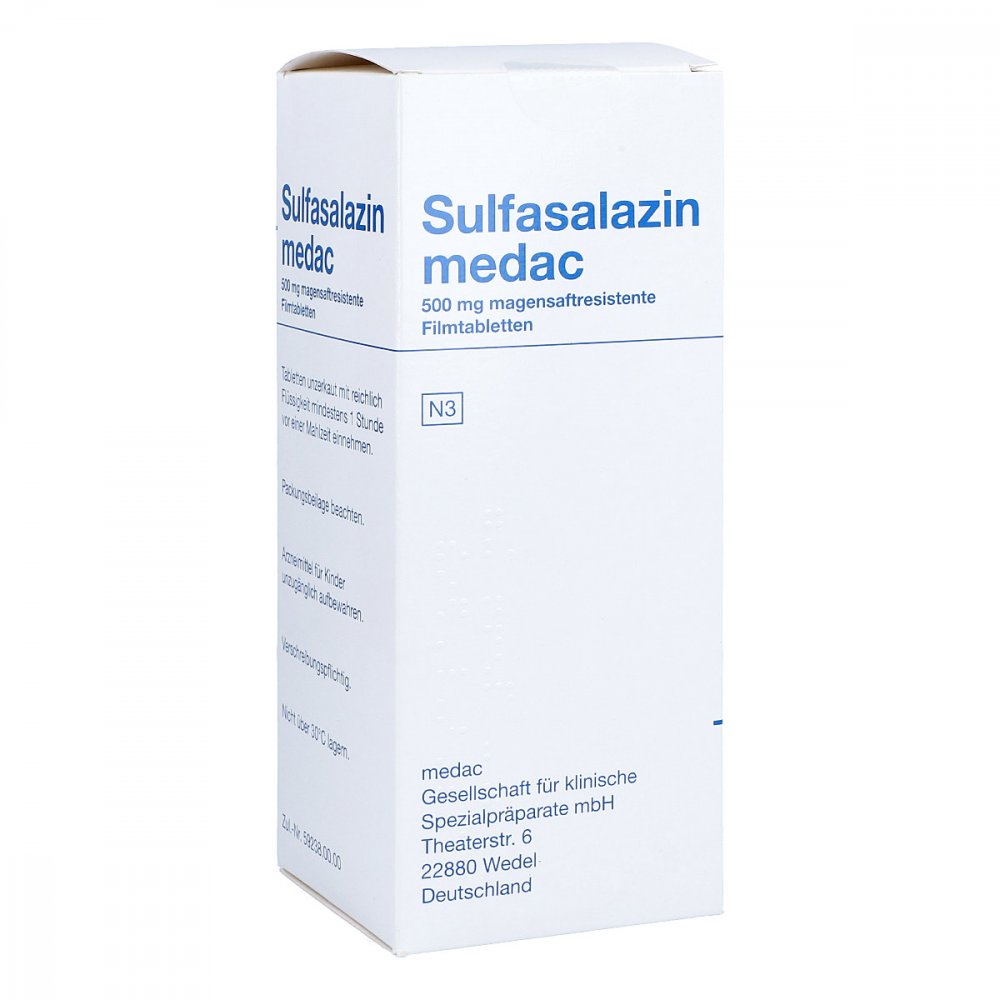 Das Produktfoto zeigt Sulfasalazin Medac Magensaftres.Filmtabletten (300 stk) PZN 03440981