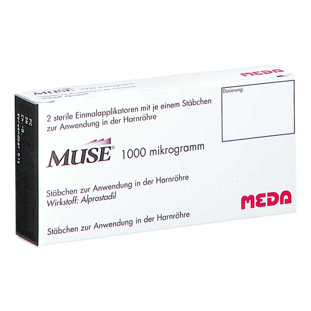 Das Produktfoto zeigt Muse 1000 Μg Stäbchen (2X1 stk) PZN 03441130