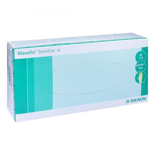 Das Produktfoto zeigt Manufix Sensitive Unters.Handschuhe Pf Mittel (100 stk) PZN 03444536