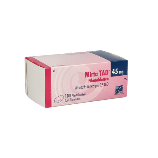 Das Produktfoto zeigt Mirta Tad 45 Mg Filmtabletten (100 stk) PZN 03448681