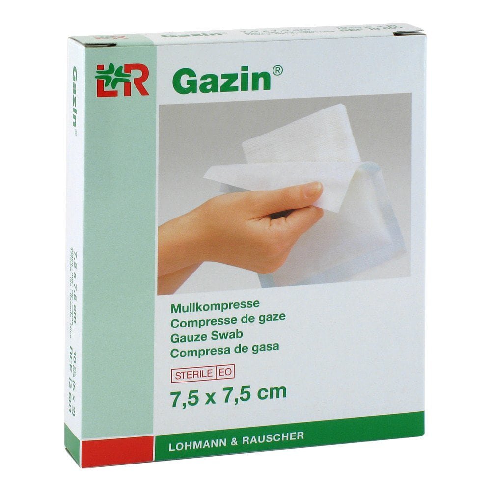 Gazin Mullkomp.7,5x7,5 Cm Steril 8fach (5X2 stk)