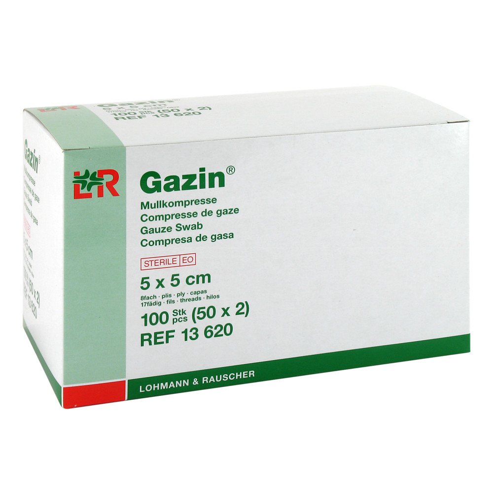 Gazin Mullkomp.5x5 Cm Steril 8fach (50X2 stk)