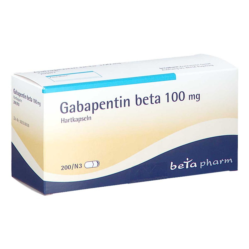 Das Produktfoto zeigt Gabapentin Beta 100 Mg Hartkapseln (200 stk) PZN 03453417