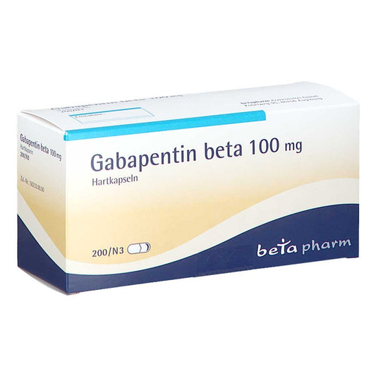 Das Produktfoto zeigt Gabapentin Beta 100 Mg Hartkapseln (200 stk) PZN 03453417