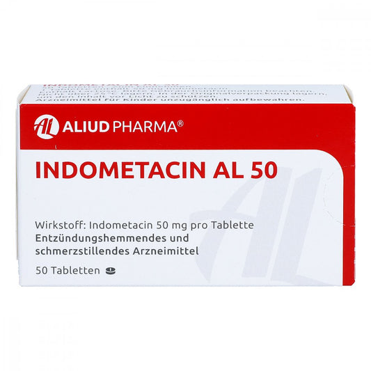 Das Produktfoto zeigt Indometacin Al 50 Tabletten (50 stk) PZN 03454121