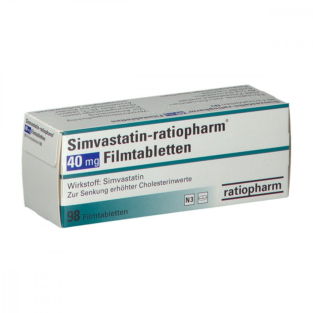 Simvastatin-Ratiopharm 40 Mg Filmtabletten (98 stk)