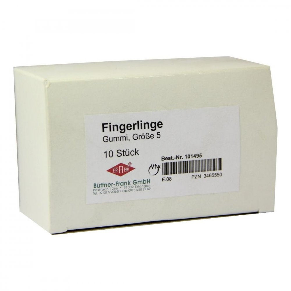 Das Produktfoto zeigt Fingerling Gummi Gr.5 Transparent (10 stk) PZN 03465550