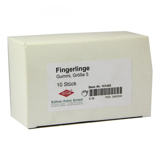 Das Produktfoto zeigt Fingerling Gummi Gr.5 Transparent (10 stk) PZN 03465550