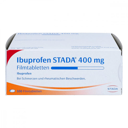 Das Produktfoto zeigt Ibuprofen Stada 400 Mg Filmtabletten (100 stk) PZN 03470858
