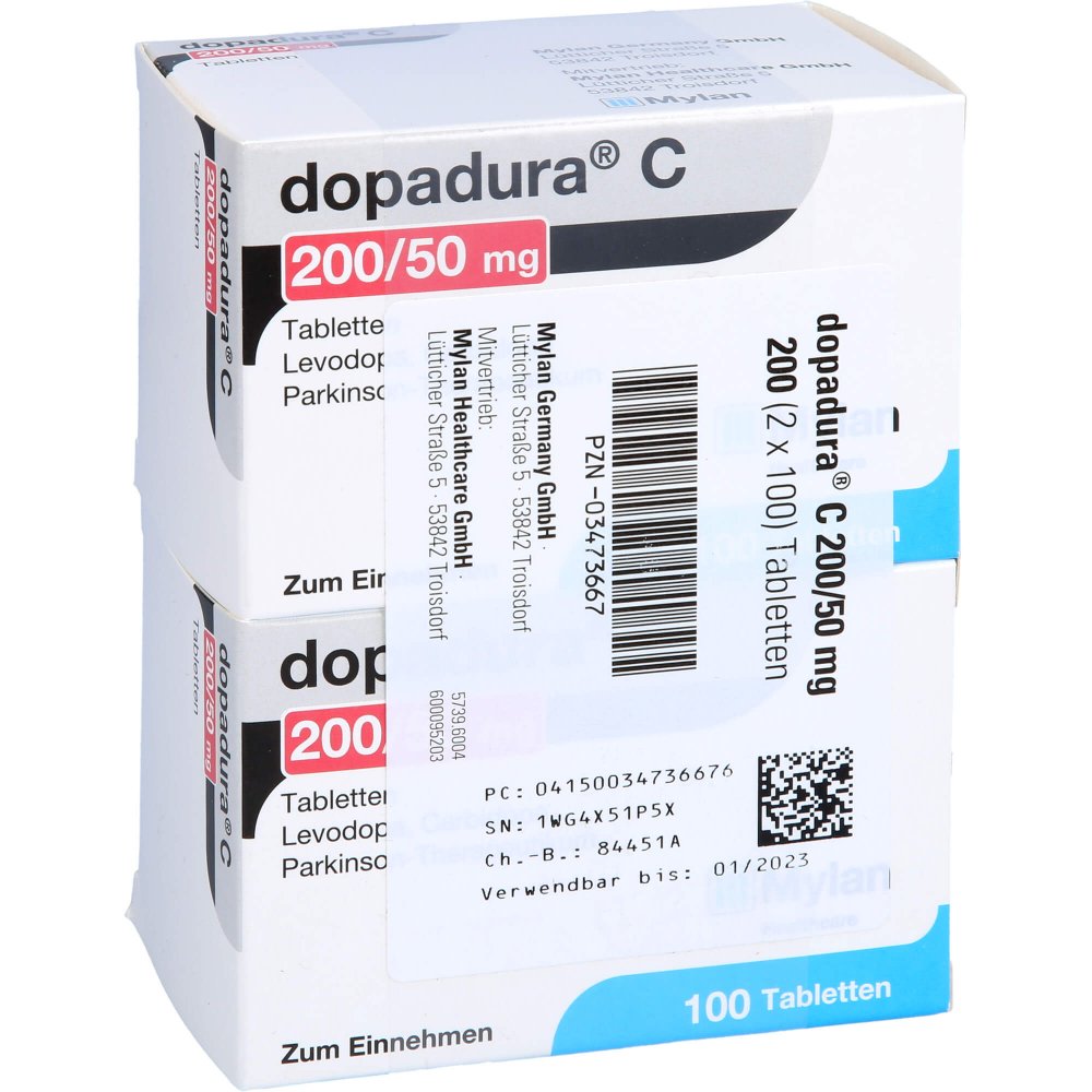 Das Produktfoto zeigt Dopadura C 200/50 Mg Tabletten (200 stk) PZN 03473667