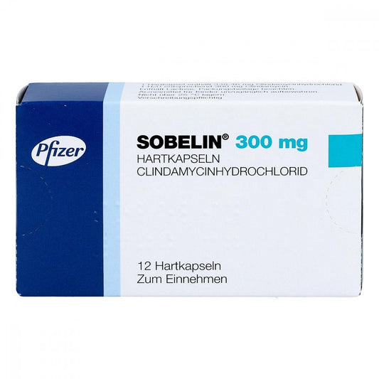 Das Produktfoto zeigt Sobelin 300 Mg Hartkapseln (12 stk) PZN 03479150