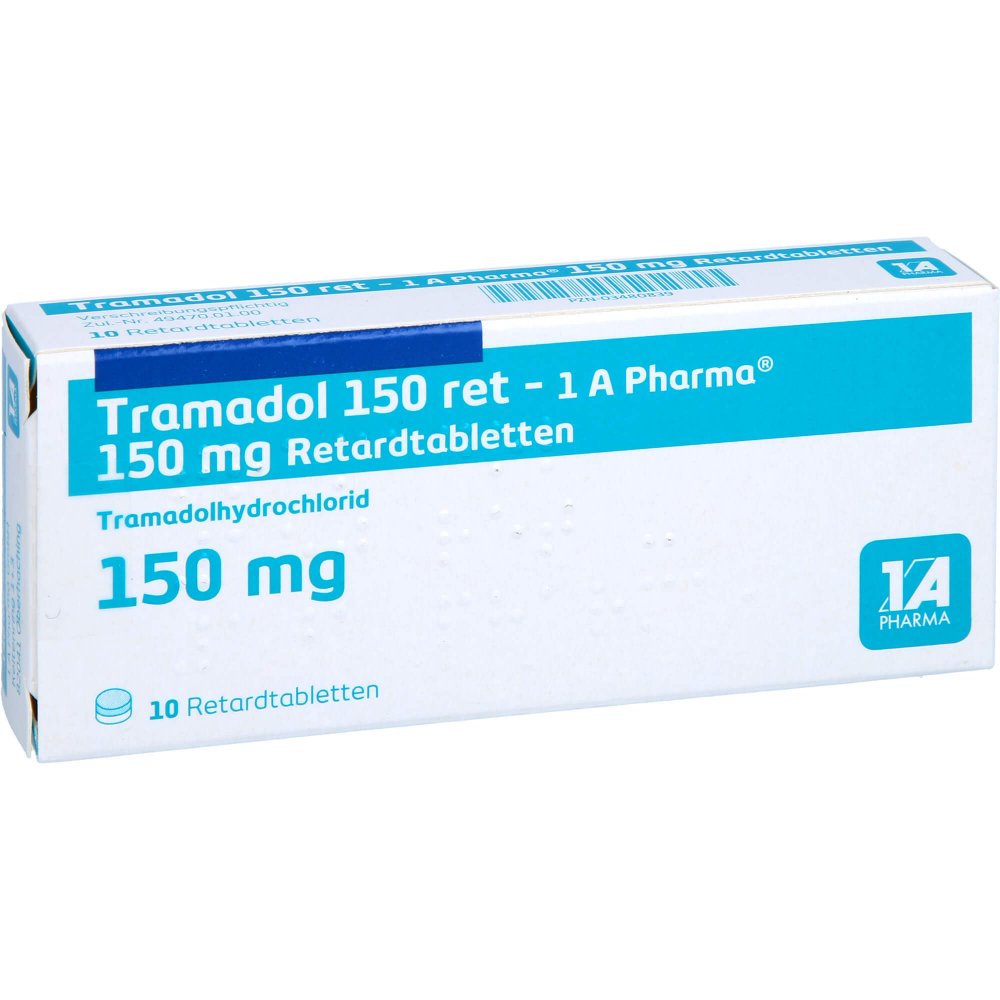 Das Produktfoto zeigt Tramadol 150 Ret-1a Pharma Retardtabletten (10 stk) PZN 03480839