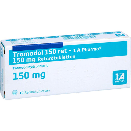 Das Produktfoto zeigt Tramadol 150 Ret-1a Pharma Retardtabletten (10 stk) PZN 03480839