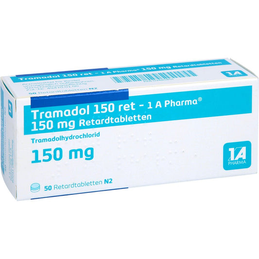 Das Produktfoto zeigt Tramadol 150 Ret-1a Pharma Retardtabletten (50 stk) PZN 03480851
