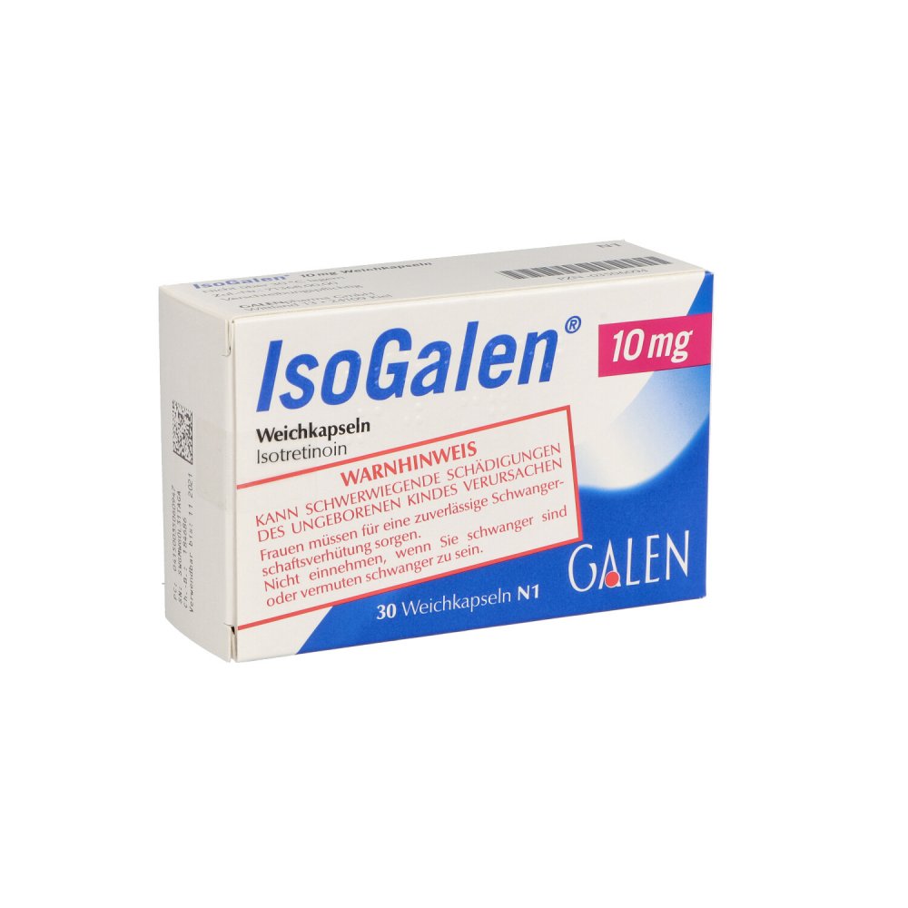 Das Produktfoto zeigt Isogalen 10 Mg Weichkapseln (30 stk) PZN 03506094
