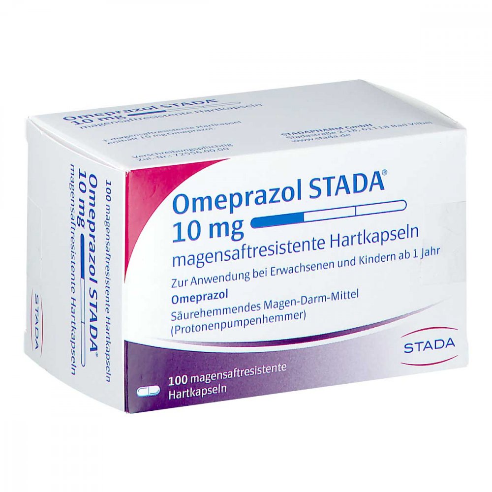 Das Produktfoto zeigt Omeprazol Stada 10 Mg Magensaftresist.Hartkapseln (100 stk) PZN 03507892