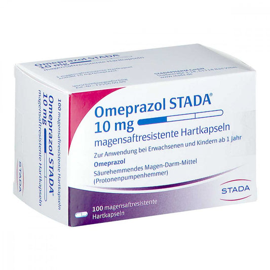 Das Produktfoto zeigt Omeprazol Stada 10 Mg Magensaftresist.Hartkapseln (100 stk) PZN 03507892