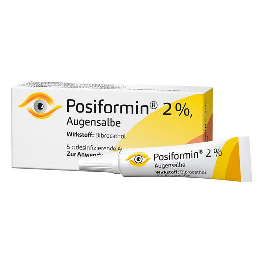 Das Produktfoto zeigt Posiformin 2% Augensalbe (5 g) PZN 03515911